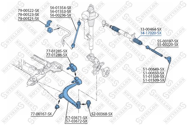 14-17020-SX_пыльник рейки рулевой левый!\ Citroen Xantia, Peugeot 405 92>