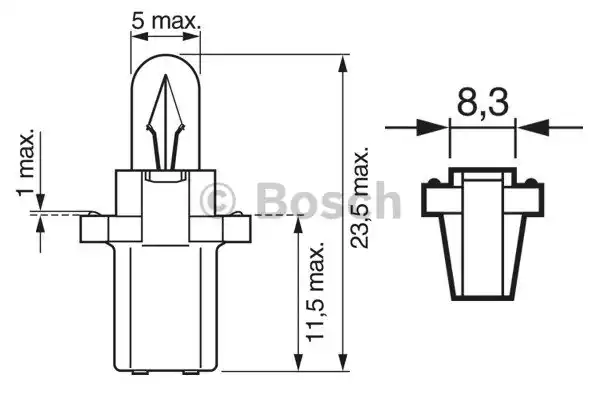 1 987 302 515_лампа! 1.2W 24V B8.3D патрон пласт. щитка приборов\