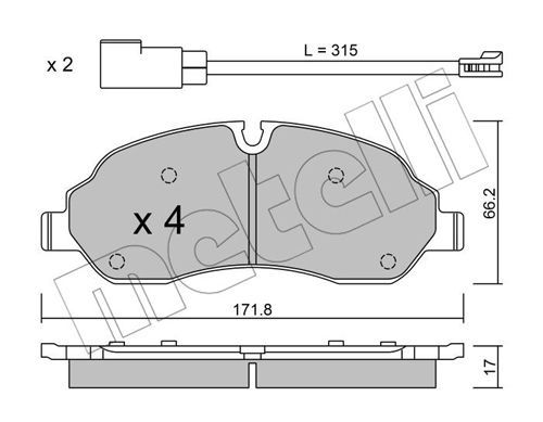 22-1032-0_колодки дисковые передние!\ Ford Transit VIII all 14>