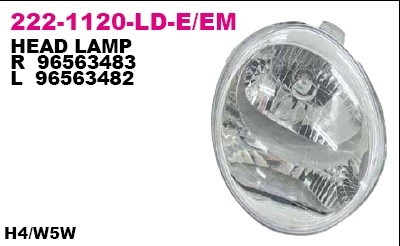 222-1120L-LD-EM_фара левая! электр.\ Daewoo Matiz II all models 01>