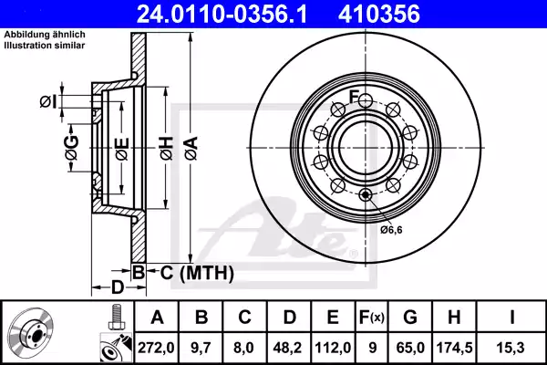 24.0110-0356.1_диск тормозной задний!\ Audi A3, Skoda Octavia/Superb, VW Golf/Jetta 1.2TSI-3.6 03>