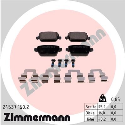 24537.160.2_колодки дисковые !задн. 95x43x16 \ Ford Focus/Galaxy/Kuga/Mondeo 06>, Land Rover Freelan