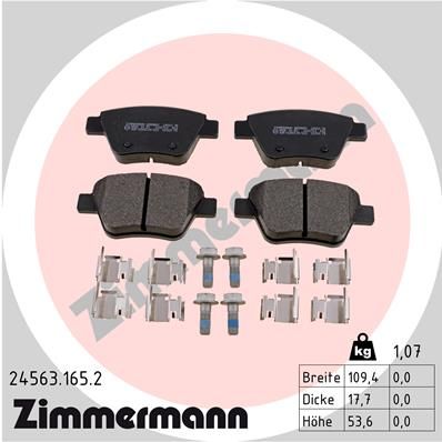 24563.165.2_колодки дисковые !задн. 109x53x16 \ Audi A3, VW Golf, Skoda Superb, Seat Leon all 08>