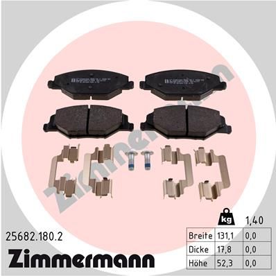 25682.180.2_колодки дисковые !перед. 131x52x18 \ Skoda Fabia 1.2, VW Polo Rus 1.6 12>