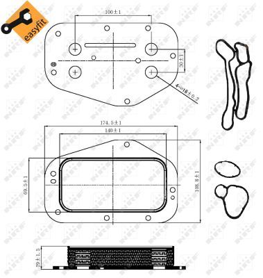 NRF 31314_радиатор масляный!\ Chevrolet Cruze, Opel Astra/Zafira, Alfa Romeo 159 1.4-1.8 04>