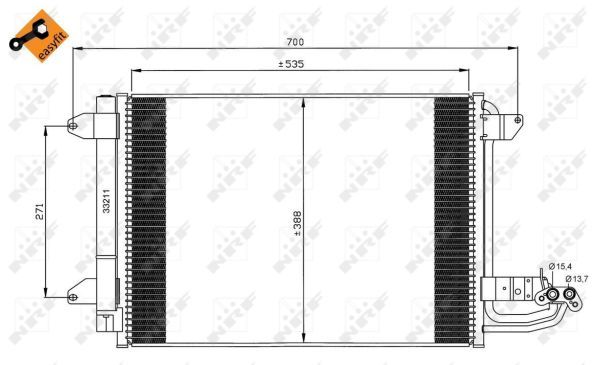 NRF 35520_радиатор кондиционера !\ VW Golf/Plus all 03>