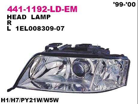 441-1192L-LD-EM_фара левая!\ Audi A6 all models 99-00 except 8V