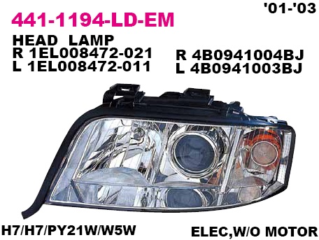 441-1194L-LD-EM_фара левая!\ Audi A6 all models 01-03 except 8V