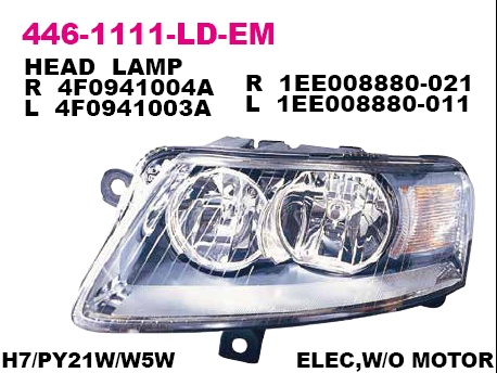 446-1111L-LD-EM_фара левая! электр.\ Audi A6 all 04>