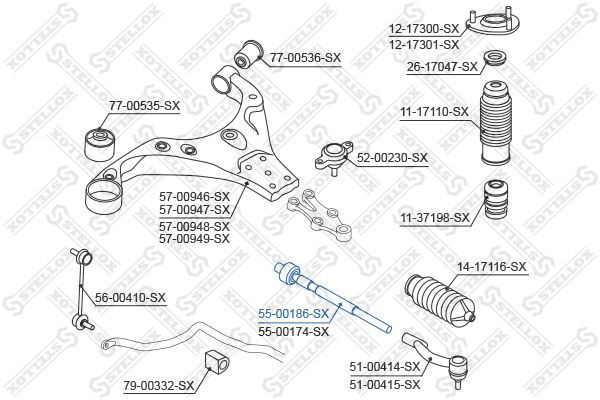 55-00186-SX_тяга рулевая правая!\ KIA Carens/Magentis all 06>