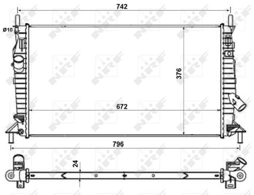 NRF 55327_радиатор системы охлаждения!\ Mazda 3, Ford Focus II/C-Max 1.4-2.0 03>