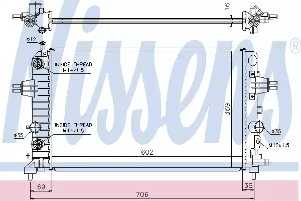 NS630702_радиатор системы охлаждения! АКПП\ Opel Astra H 1.4/1.6 04>