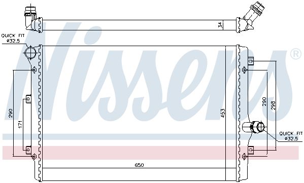 NS65281A_радиатор системы охлаждения!\ Audi A3, VW Golf V/Touran/Passat 2.0TDi/2.0TFSi/3.2FSi 03>