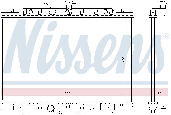 NS67365_радиатор системы охлаждения!\ Nissan X-Trail 2.0-2.5i 16V 07>