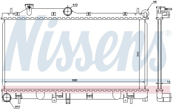 NS67723_радиатор системы охлаждения! АКПП\ Subaru Legacy 2.0-2.5i 09>