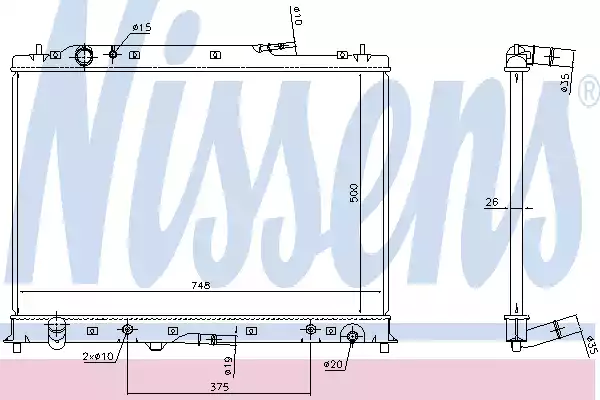 NS68525_радиатор системы охлаждения! АКПП\ Mazda CX-9 3.7i 07>