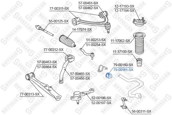 79-00161-SX_втулка стабилизатора переднего!\ Toyota Altezza/Lexus IS200/300 GXE10/JCE10