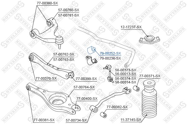 79-00252-SX_втулка стабилизатора заднего!\ Nissan Teana J31 2003-2008