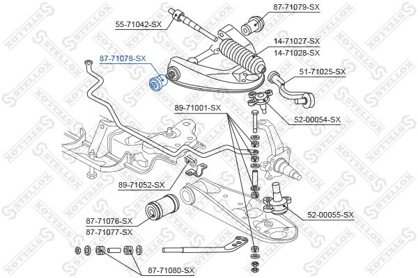 87-71078-SX_сайлентблок верхн. рычага пер.!\ Mazda E2200 SD/SR all 88>