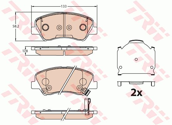 GDB3630_колодки дисковые передние! с антискрип. пл.\ Hyundai i20 1.1/1.2/1.4 14>