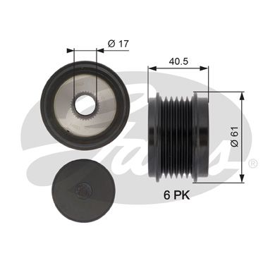 OAP7103_шкив генератора!\ Audi A4/A5 1.8/2.0TFSI 07>/Q5 2.0TFSi 08>