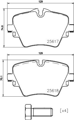 P06093_колодки дисковые передние!\ BMW 2/X1 F45/F46 14>