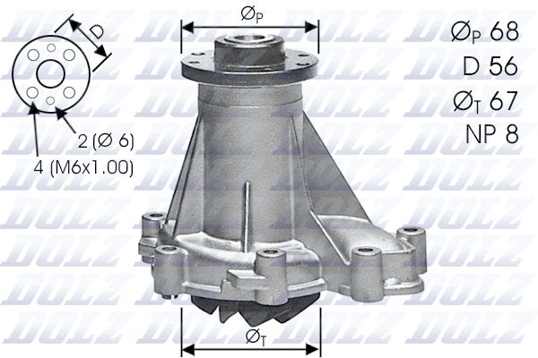 Помпа, водяной насос MB W124/W210/Sprinter/SSANG Kyron/Rexton all D/TD DOLZ M-176