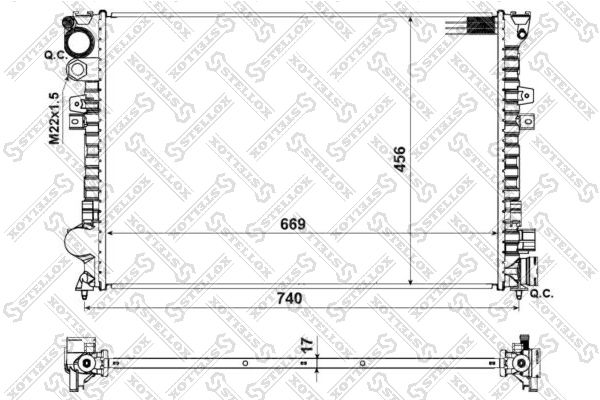 10-25028-SX_радиатор системы охлаждения!\ Peugeot 806 1.8i/2.0i 94>