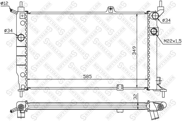 10-25416-SX_радиатор системы охлаждения! с AC\ Opel Astra 1.4-2.0i 91>