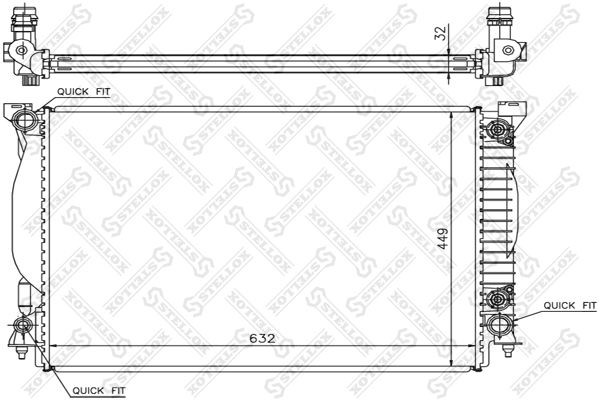 10-25517-SX_радиатор системы охлаждения! АКПП\ Audi A4/A6 3.0 & Quattro 01-05