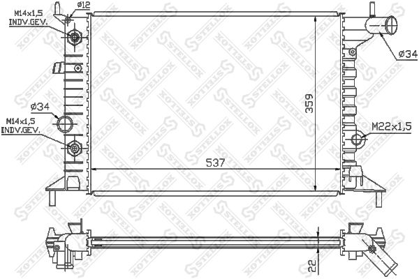 10-26013-SX_радиатор системы охлаждения! АКПП\ Opel Vectra B 1.6-2.0i 95>