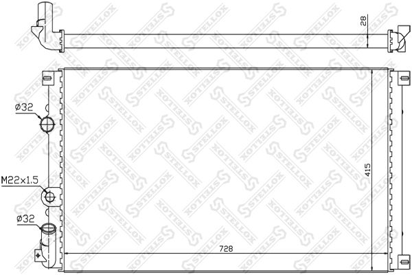 10-26179-SX_радиатор системы охлаждения! без AC\ Opel Movano 1.9/2.8DTi 98>