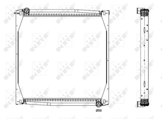 NRF 519587_радиатор системы охлаждения! пластик/алюминий 860x964,6x48\ Scania 94/114/124/144(95>)