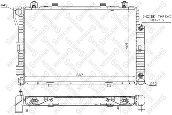 10-25295-SX_радиатор системы охлаждения! АКПП\ MB W140 3.0TD/3.5TD 92>