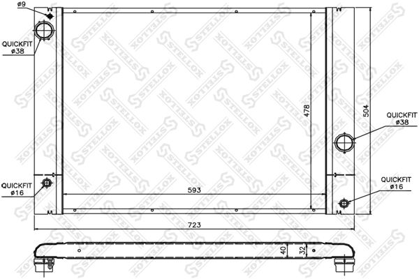 10-25337-SX_радиатор системы охлаждения! АКПП\ BMW E60/E61/E63 2.0-3.0 05>