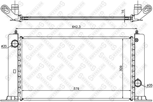 10-25411-SX_радиатор системы охлаждения!\ Fiat Stilo 1.2-1.4 16V 01>