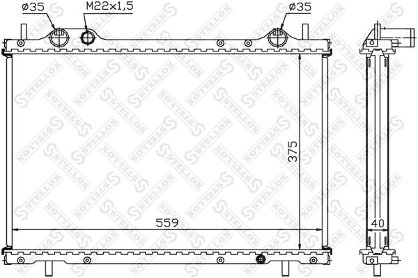 10-25730-SX_радиатор системы охлаждения!\ Fiat Brava/Bravo/Marea 1.9JTD/TD 96>