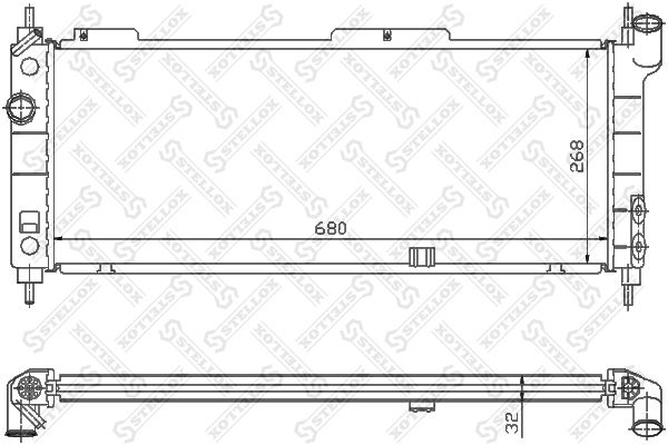 10-26068-SX_радиатор системы охлаждения!\ Opel Combo/Corsa 1.2/1.4/1.6i 93>