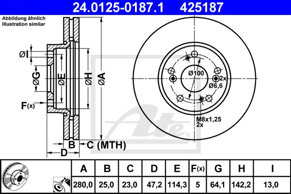 24.0125-0187.1_диск тормозной передний!\ Honda Accord VII 2.0 03>