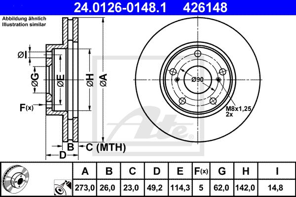 24.0126-0148.1_диск тормозной передний!\ Toyota Auris 1.4D-4D/1.6Ti 07>