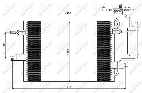 NRF 35599_радиатор кондиционера!\ Opel Meriva 1.4-1.8/1.7DTi 03>