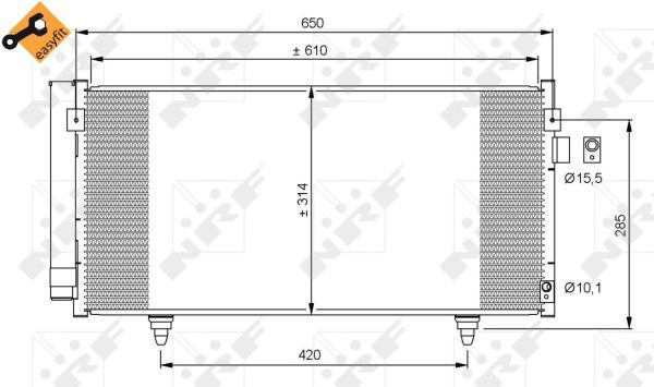 NRF 35855_радиатор кондиционера!\Subaru Impreza/Forester 2.0i 08>