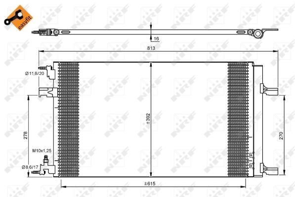 NRF 35919_радиатор кондиционера!\ Opel Astra 1.7-2.0CDTi 09>, Chevrolet Cruze 11>