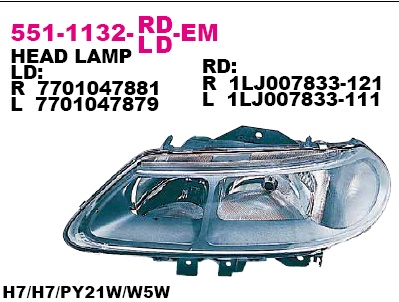 551-1132L-LD-EM_фара левая! электр.\ Renault Laguna all 99-01