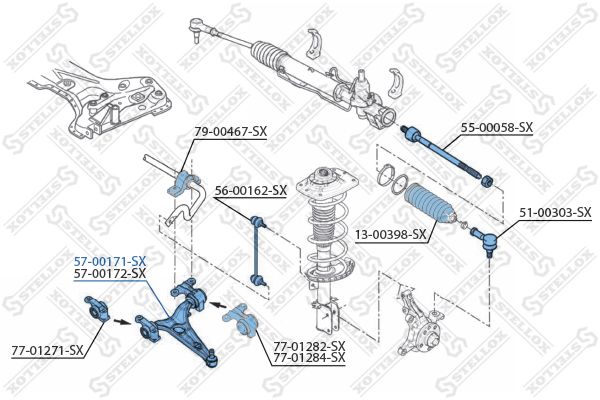 57-00171-SX_рычаг левый!\ Peugeot Expert 07>