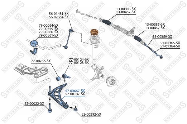 57-03667-SX_рычаг левый!\ BMW E36 1.6i-2.5TDs 90-00