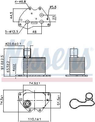 NS90981_радиатор масляный!\ Chevrolet Aveo/Cruze/Orlando/Trax/Astra J/Insignia A/Mokka 1.4 09>