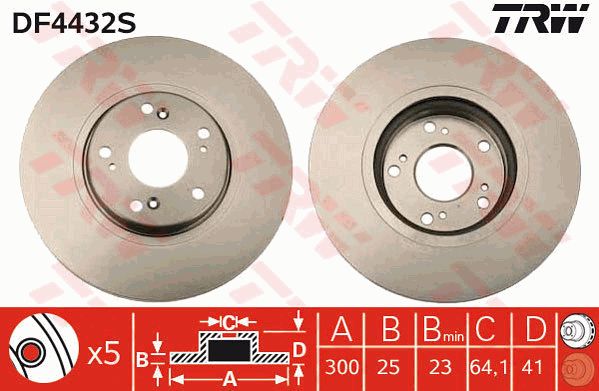 DF4432S_диск тормозной передний!\ Honda Accord 2.0/2.4/2.2i-CTDi 03>