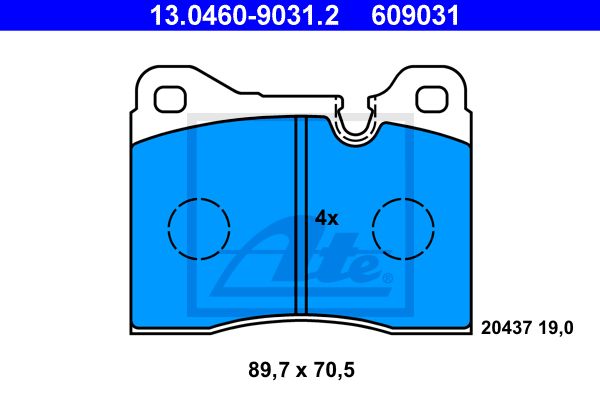 13.0460-9031.2_=571261B !колодки дисковые п.\ BMW E12 1.8-3.5 76-81/E23 2.8-4.5 77-86/E28 M5 85-87