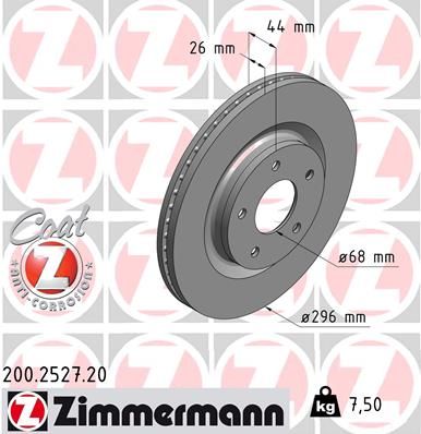 200.2527.20_диск тормозной !перед. 296x26/44-5x114 \ Nissan Qashqai 1.6-2.0i/1.5dCi-2.0dCi 07>